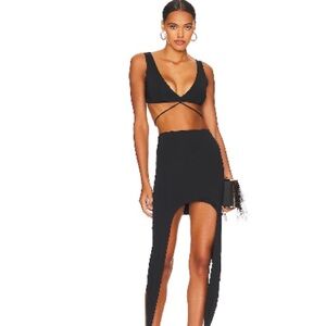 Bardot Amari Exposed Midi Dress in Black